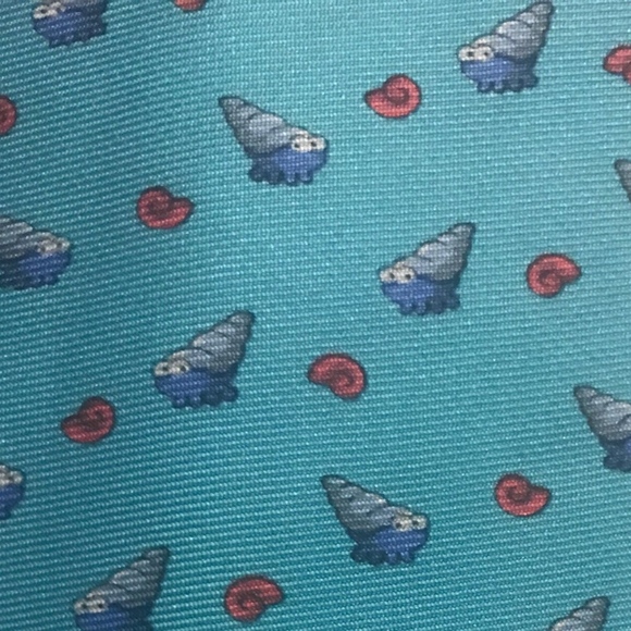 Brooks Brothers Light Blue Tie Whimsical Seashells